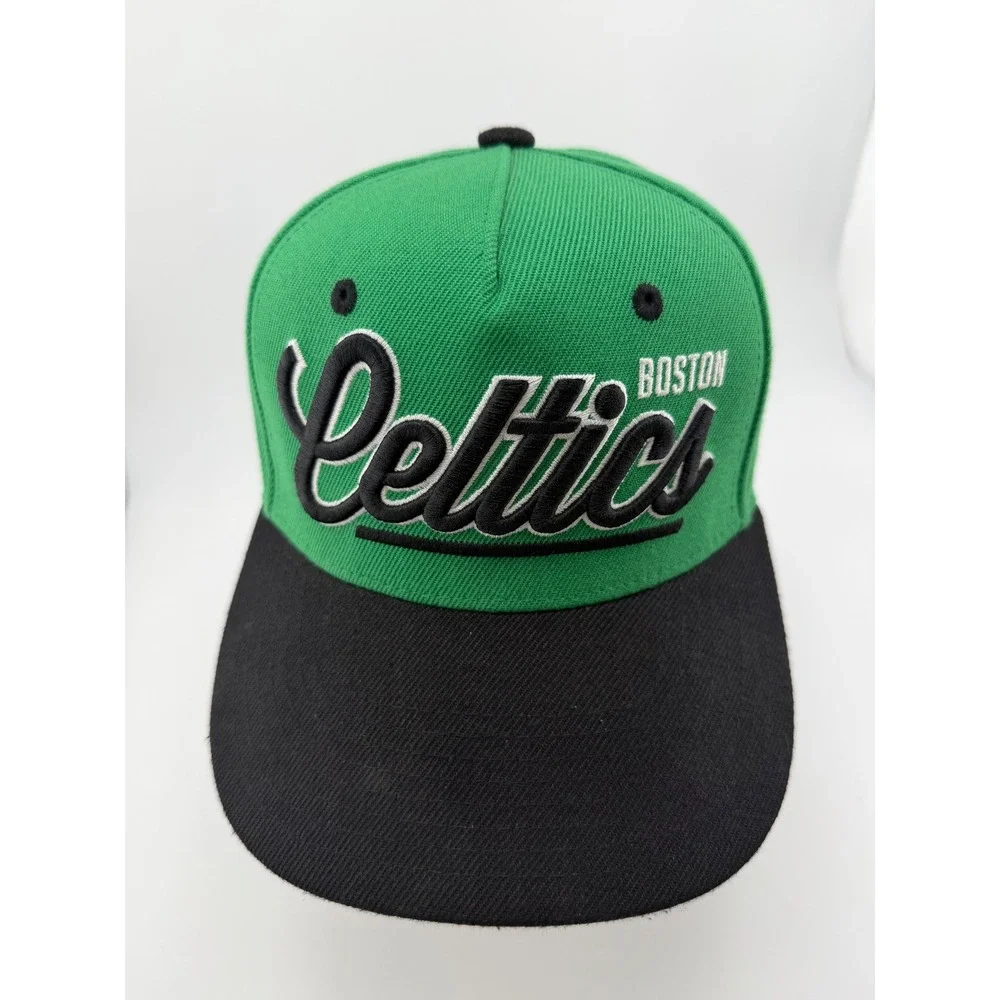 NBA Boston Celtics Youth Snapback Hat Green Black Script‎ Logo Adjustable Cap